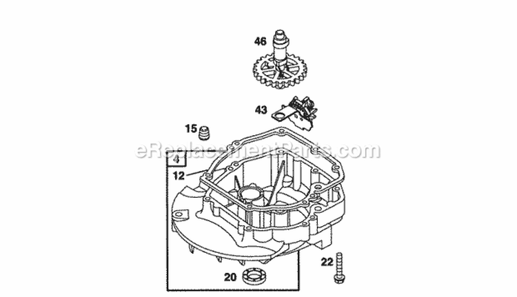 Sump Base Cam Diagram and Parts List for 12E802-1114-01  Briggs and Stratton Engine